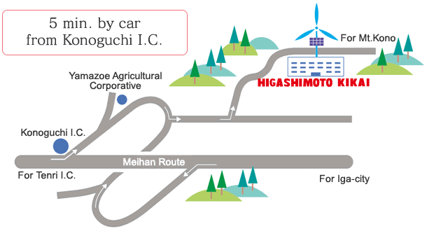 map(5 min. by car from Konoguchi I.C.)